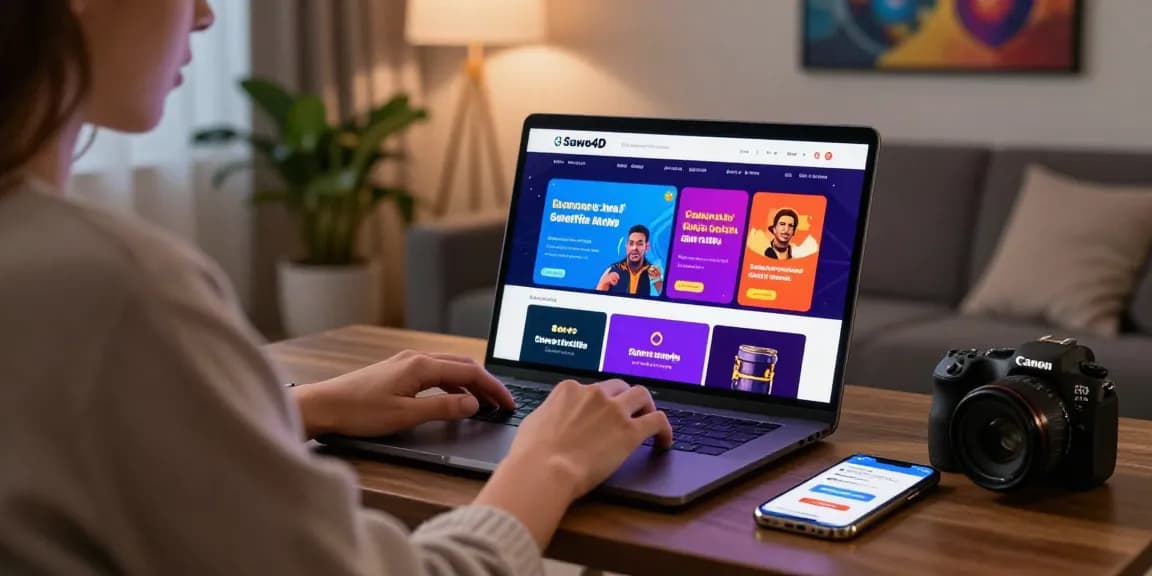 Engaging Sawo4D alternatif online gambling setup showcasing user-friendly interface and cozy ambiance
