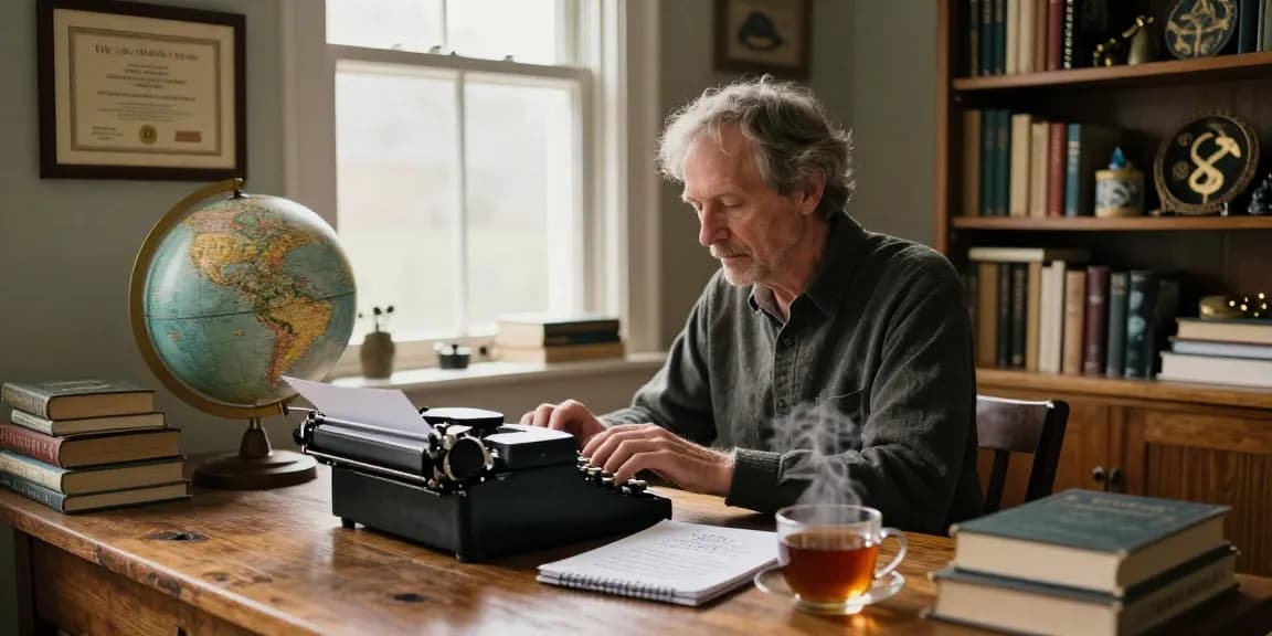 T Allen Greenfield at https://tallengreenfield.com reflecting on spirituality and UFOs in his writing space.