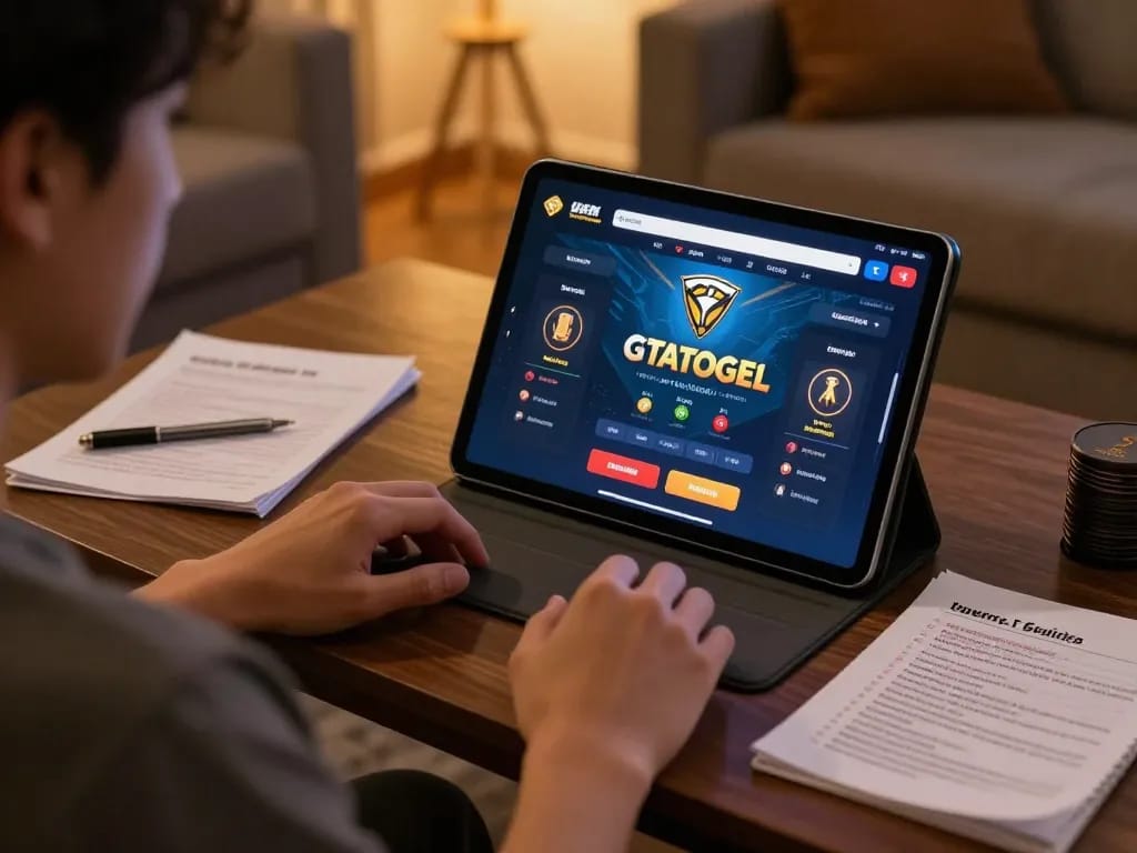 Engaging in online gambling on the GTATOGEL platform from a comfortable home setting.