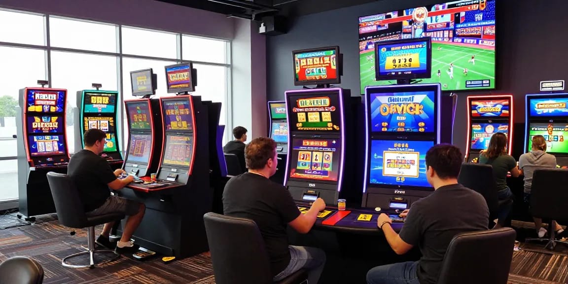 Engaging players at a credit card casino, using Visa and Mastercard for deposits at vibrant gaming tables.