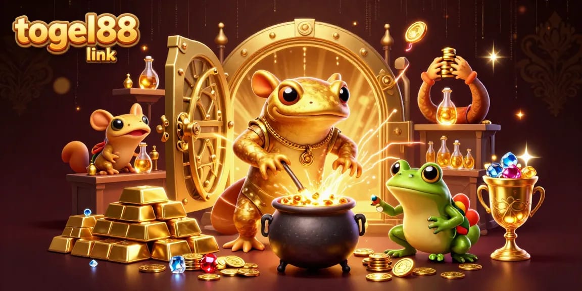 Players explore rich treasures with the togel88 link in a magical 3D casino world.