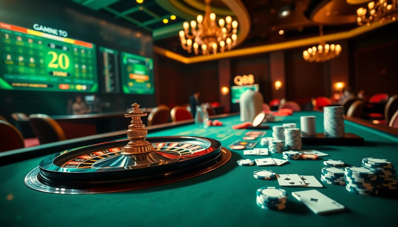 Experience the thrilling atmosphere of qh88 with vibrant casino games and elegant setups.