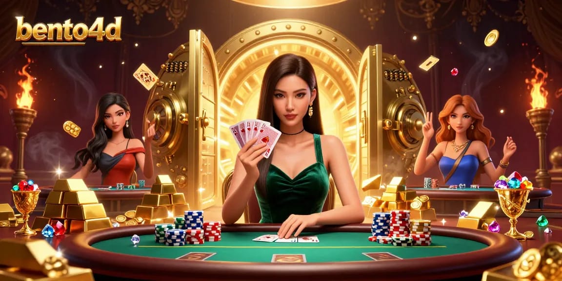 Rasakan kegembiraan bento4d dengan pemandangan poker yang menakjubkan menampilkan kekayaan dan permainan yang dinamis.