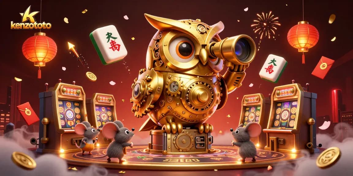 Experience kenzototo gaming with a captivating illustration of a casino floor filled with excitement.