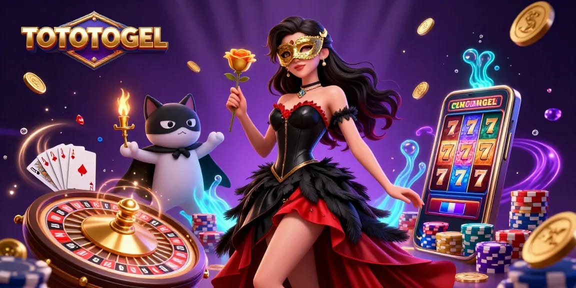Engage with TOTOTOGEL as stunning characters celebrate in a lavish casino scene filled with excitement and riches.