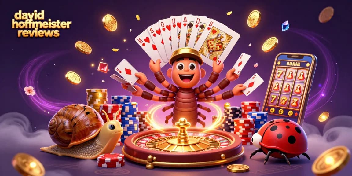 Engage in dazzling gameplay with the vibrant illustration showcasing David Hoffmeister reviews in a lively casino scene.
