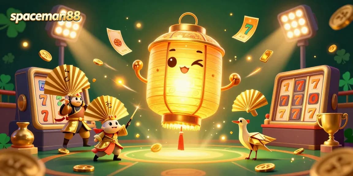Experience the thrill of jackpots and spins with spaceman88 in this vibrant casino scene.