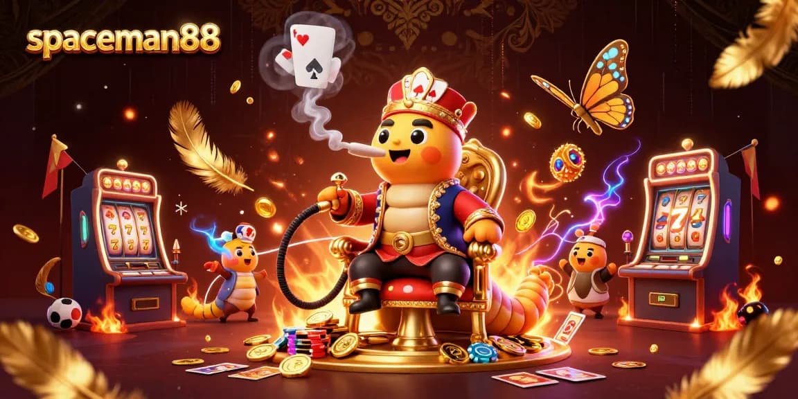 Engage with Spaceman88 as you spin slot reels and win jackpots in this vibrant casino scene.