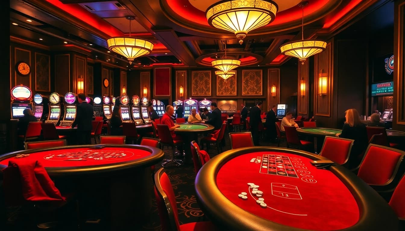 Experience the excitement of SODO casino gaming with vibrant tables and slot machines.