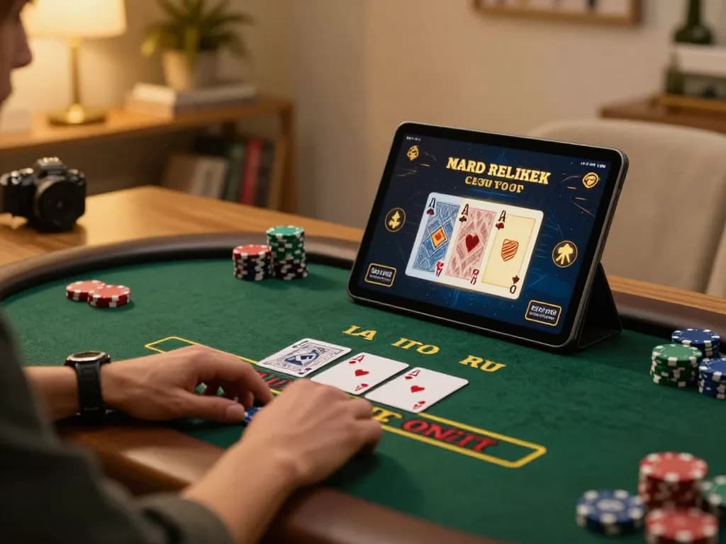 Engaging in live dealer blackjack on TG88, showcasing strategic online gambling with a cozy setting.