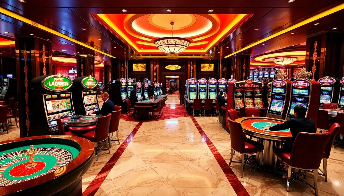 Experience the thrill of gaming at mb66-t.com with vibrant casino action and luxurious decor.