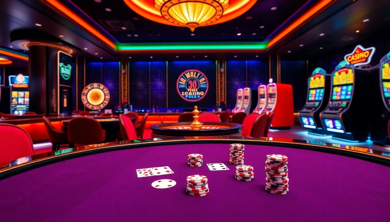 Exciting poker game experience at 88aa casino with vibrant lighting and professional setup.