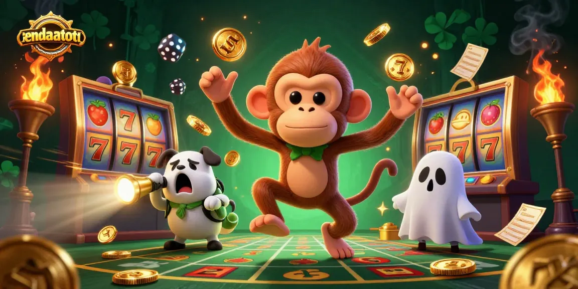 Experience excitement with cendanatoto as a mischievous invisible monkey juggles golden casino treasures.