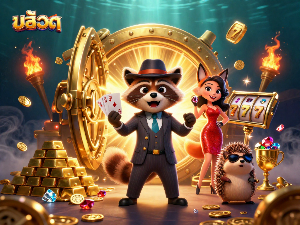 Spin the reels in an exciting สล็อต game with vibrant characters and treasure elements.