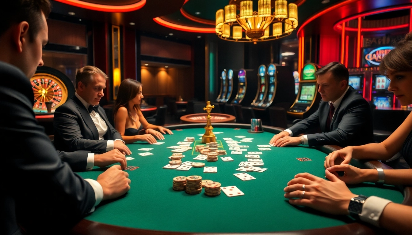 Players at a poker table in a casino setting, representing the hidden wiki dark web's thrilling risks and rewards.