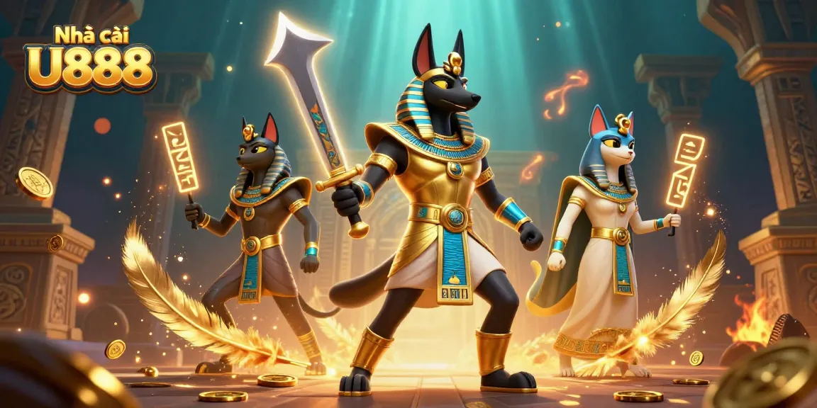 Engage in thrilling action with Nhà cái U888 amidst vibrant casino elements and ancient warriors.