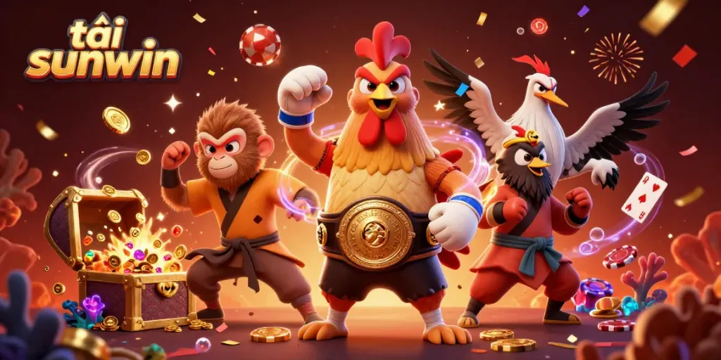 Immerse in excitement and gameplay with tải sunwin featured in a lively casino scene with characters and game elements.