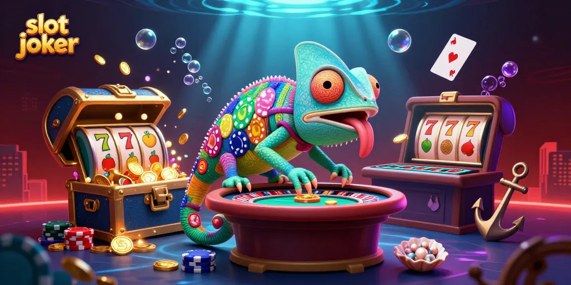 Slot joker menghadirkan chameleon besar dan permainan slot penuh warna asli yang meriah.