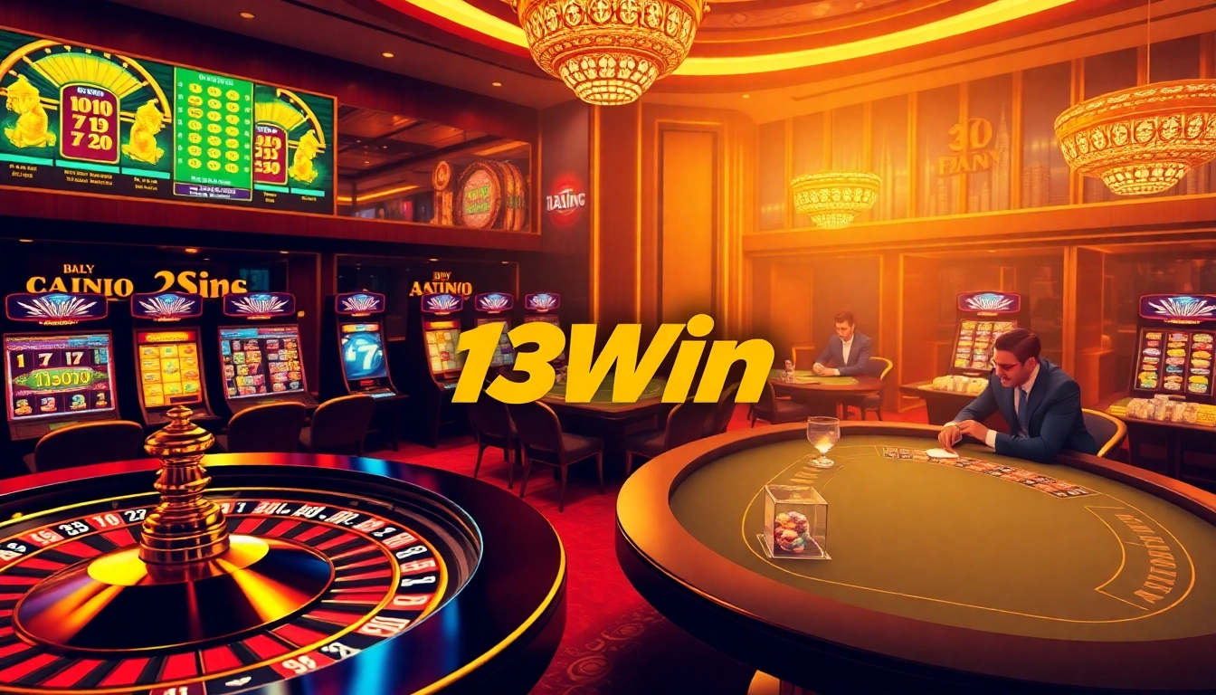 Players experiencing the excitement of 13Win casino games with vibrant visuals and winning moments.