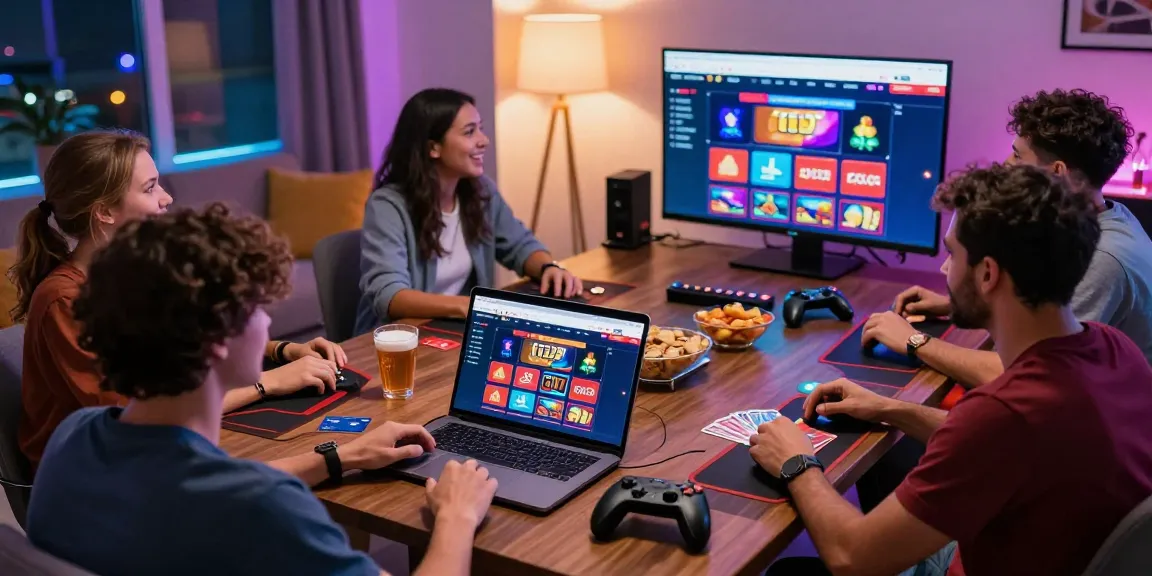 Players enjoying gaming at credit card casinos in a vibrant living room atmosphere with modern technology.
