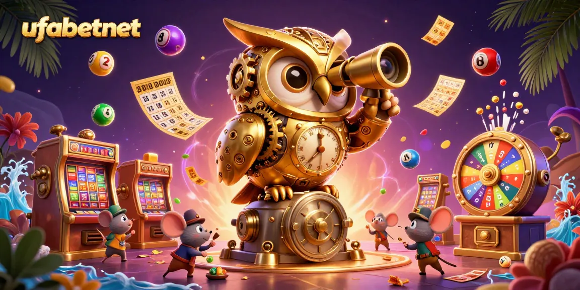 Experience the thrill of gaming with ufabetnet at a vibrant casino scene filled with colorful lottery elements.