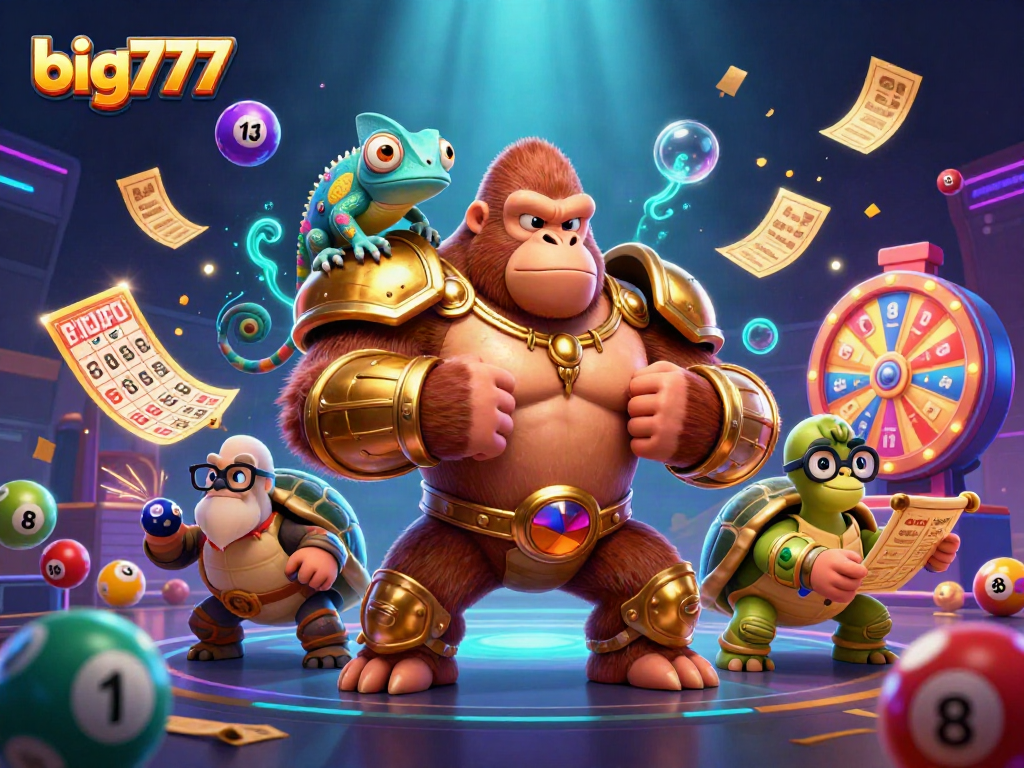 Engage in big777's exciting gameplay with vibrant casino characters and elements.