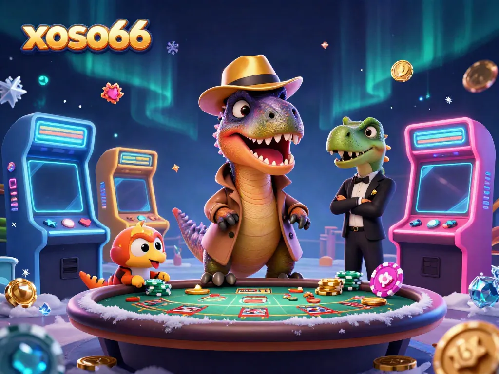 Experience high-stakes gaming at xoso66 with a velociraptor card counter and stegosaurus pit boss.