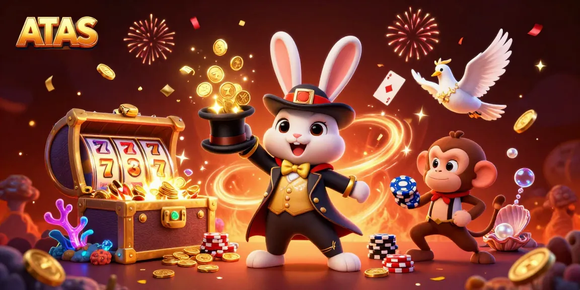Engage in thrilling gameplay at ATAS Casino with magical characters and festive atmosphere.
