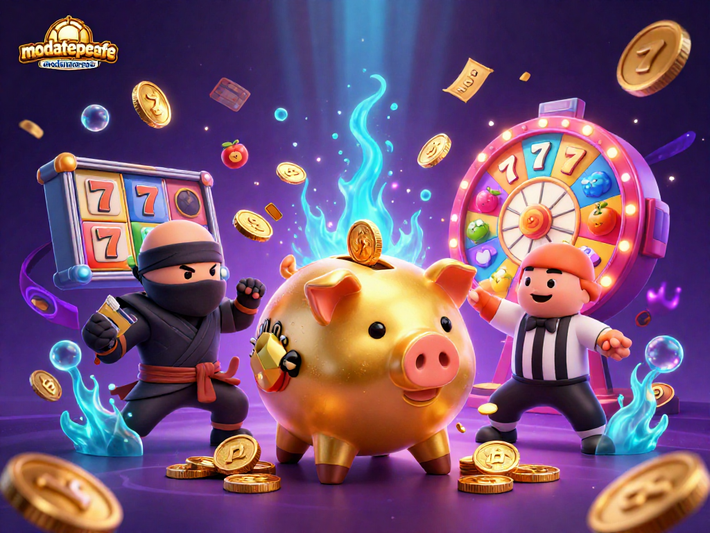 Experience thrilling gaming action at modatepecafe with a dynamic visual representation of casino characters and symbols.