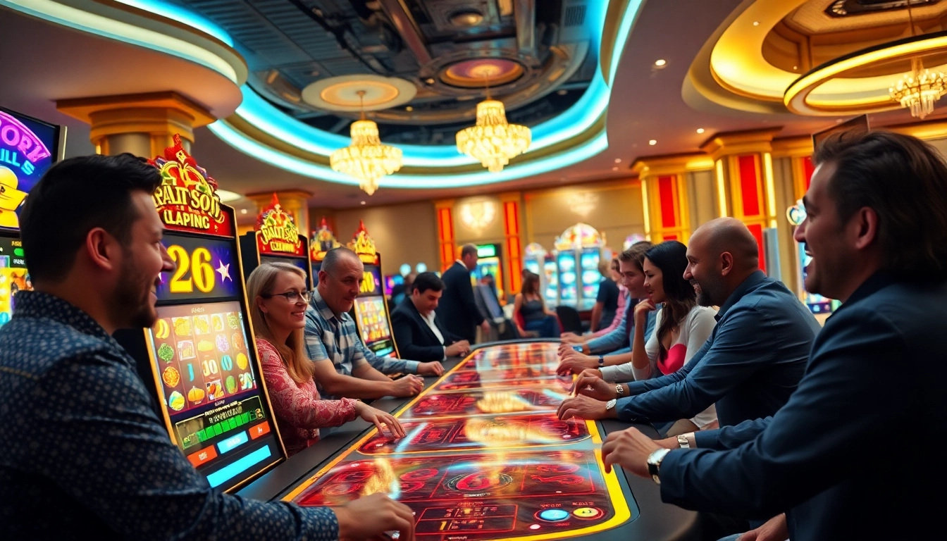 Engaged players at a casino, highlighting the Maybank online casino deposit experience.