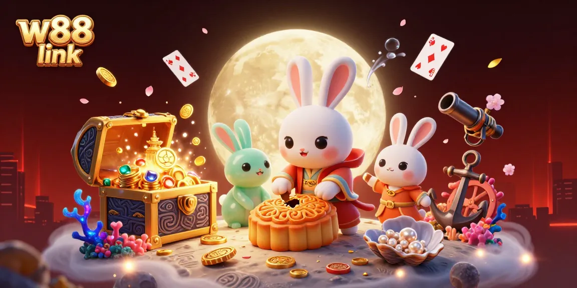 Engage with the thrilling w88 link while discovering a vibrant casino scene featuring animated characters and gambling elements.