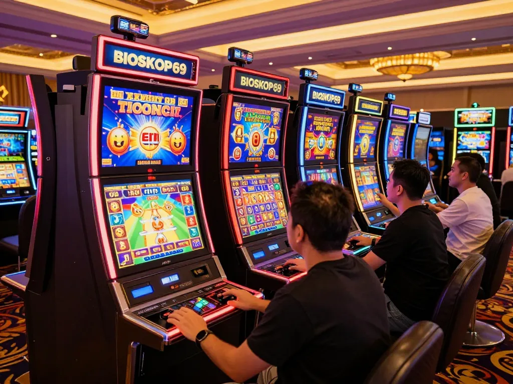 momen mendebarkan di BIOSKOP69 dengan pemain terlibat dalam permainan slot yang penuh warna