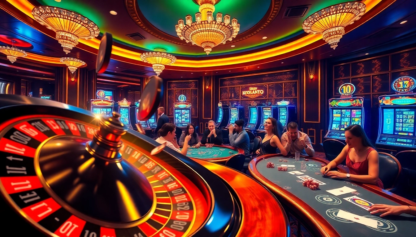 Experience the thrill of Ketquaxoso at a vibrant casino with players cheering and winning.