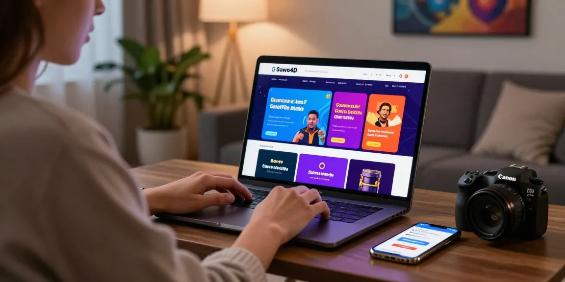 Engaging Sawo4D alternatif online gambling setup showcasing user-friendly interface and cozy ambiance