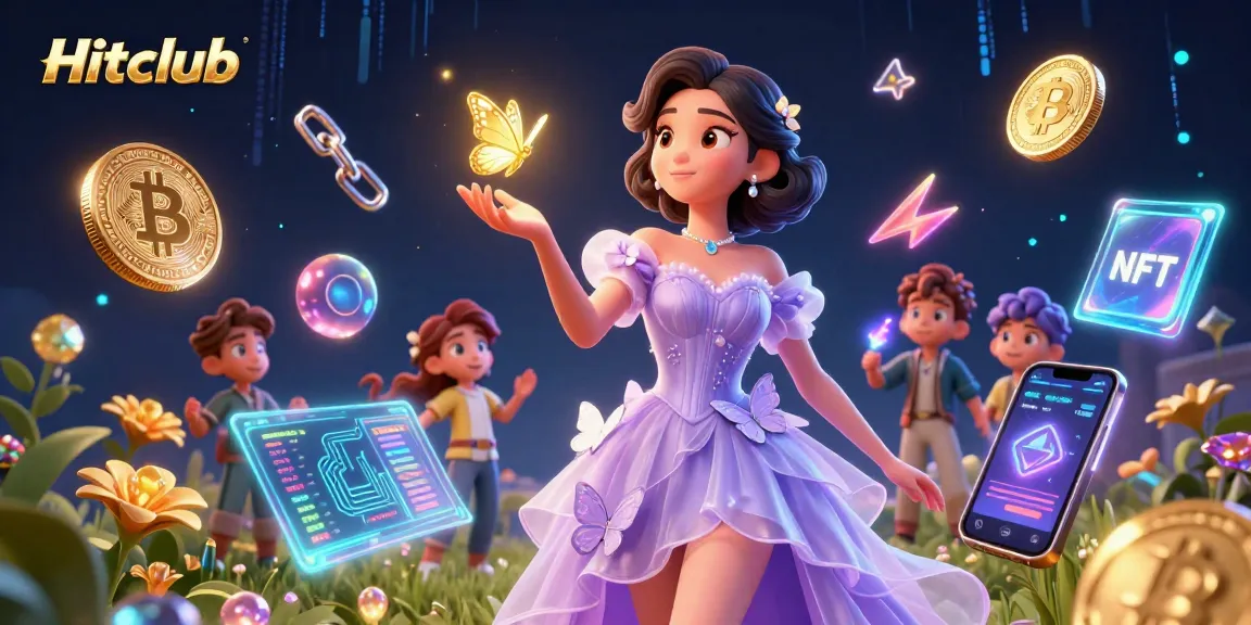 Engage with Hitclub's thrilling casino experience featuring golden butterflies and crypto elements.