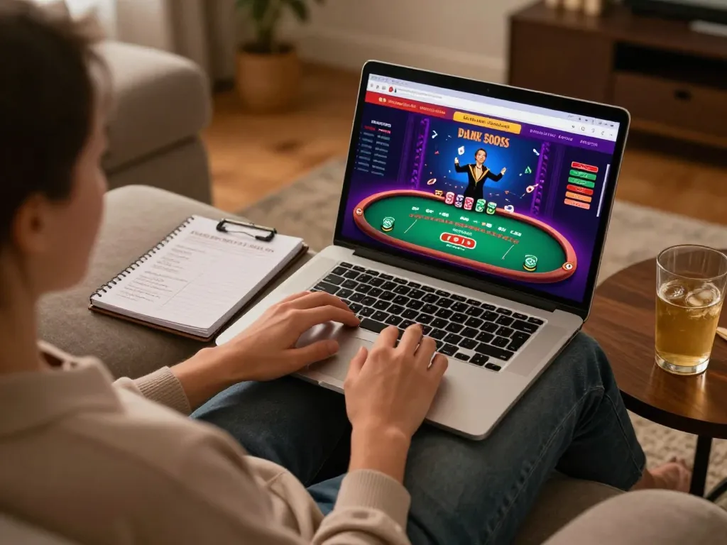 Experience immersive gaming with MM88 TODAY in a cozy home setting featuring live dealer gameplay.