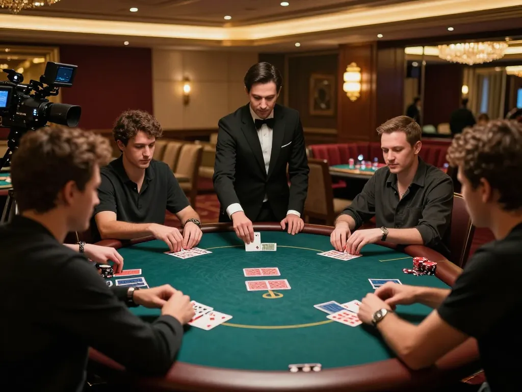 MM88 VIP poker game set in an elegant casino with professional dealer managing play.
