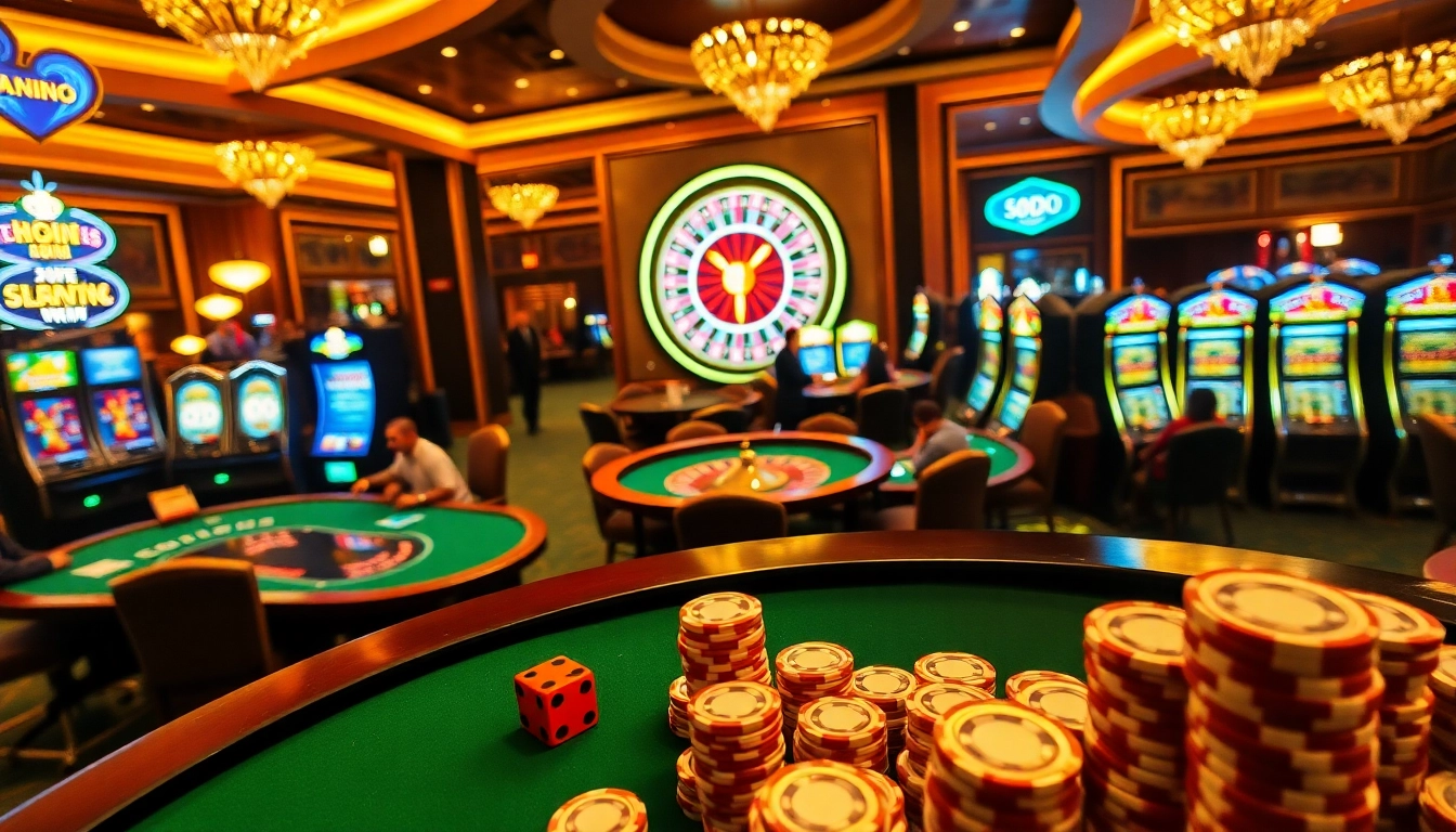 Experience the excitement of live gambling at SODO66 with vibrant roulette wheels and poker tables.