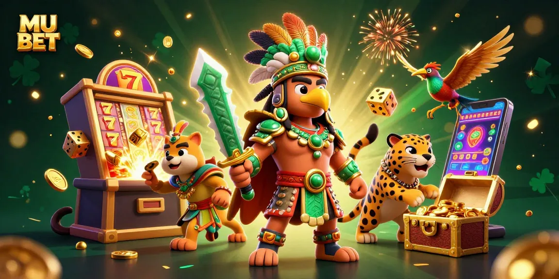 Spin and win at MU BET with a vibrant 3D casino scene bursting with slots and jackpots!
