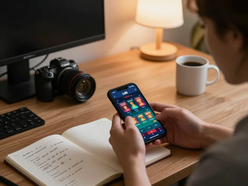 Engaging in gaming on Lc88 trang chủ app while strategizing for better odds in cozy home setup.