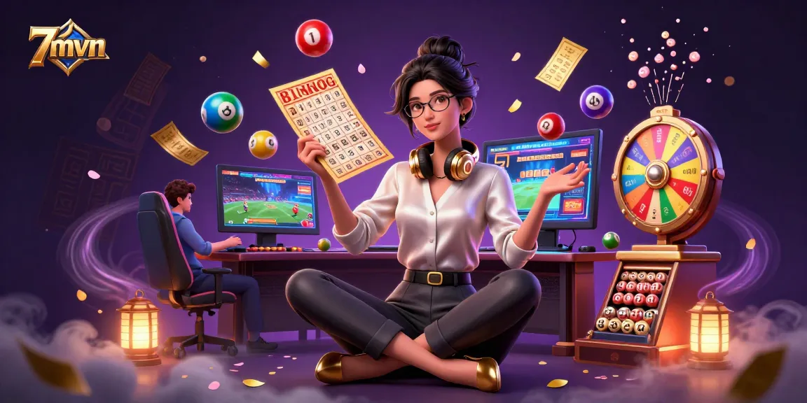 Experience the thrill of betting with 7mvn in a vibrant digital casino scene featuring lively gaming elements.