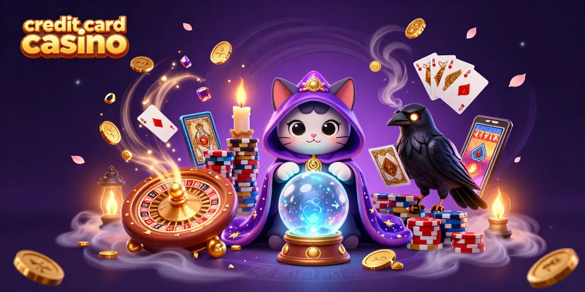 Experience excitement at a credit card casino with vibrant characters and casino elements illustrating dynamic gaming.