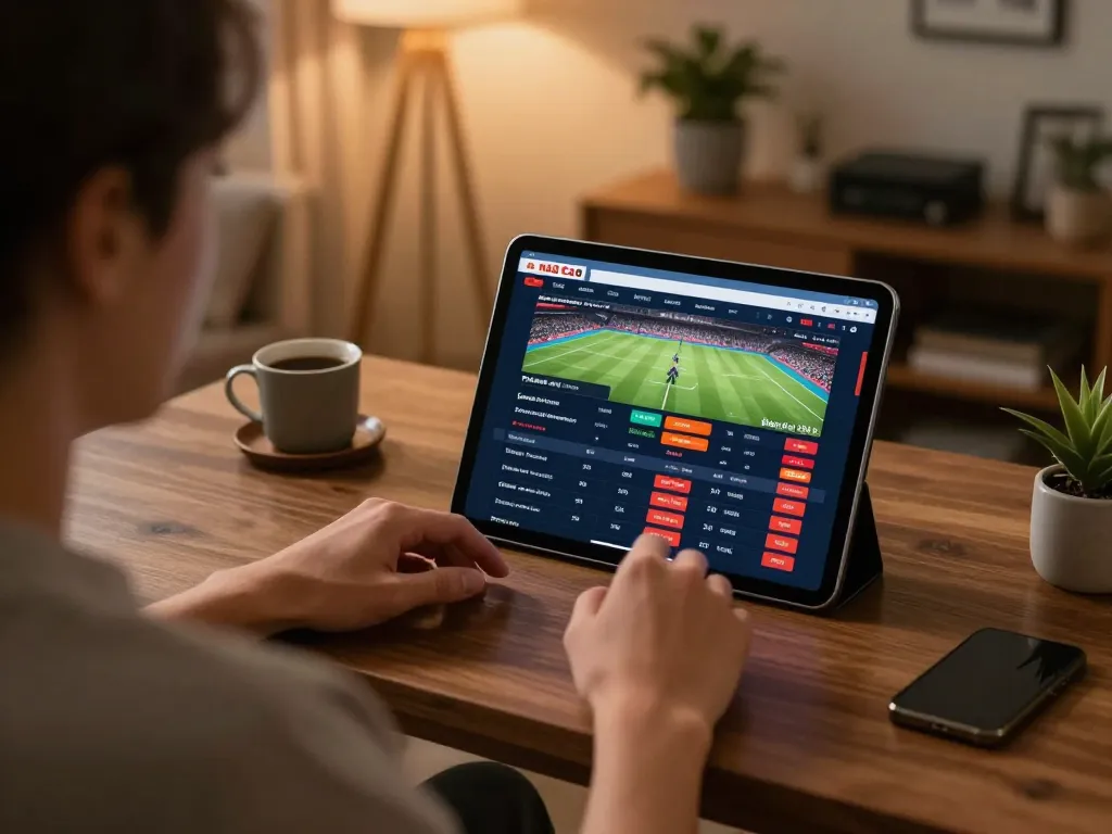 Engaging in sports betting on Nhà Cái FB88 from a stylish home setup.