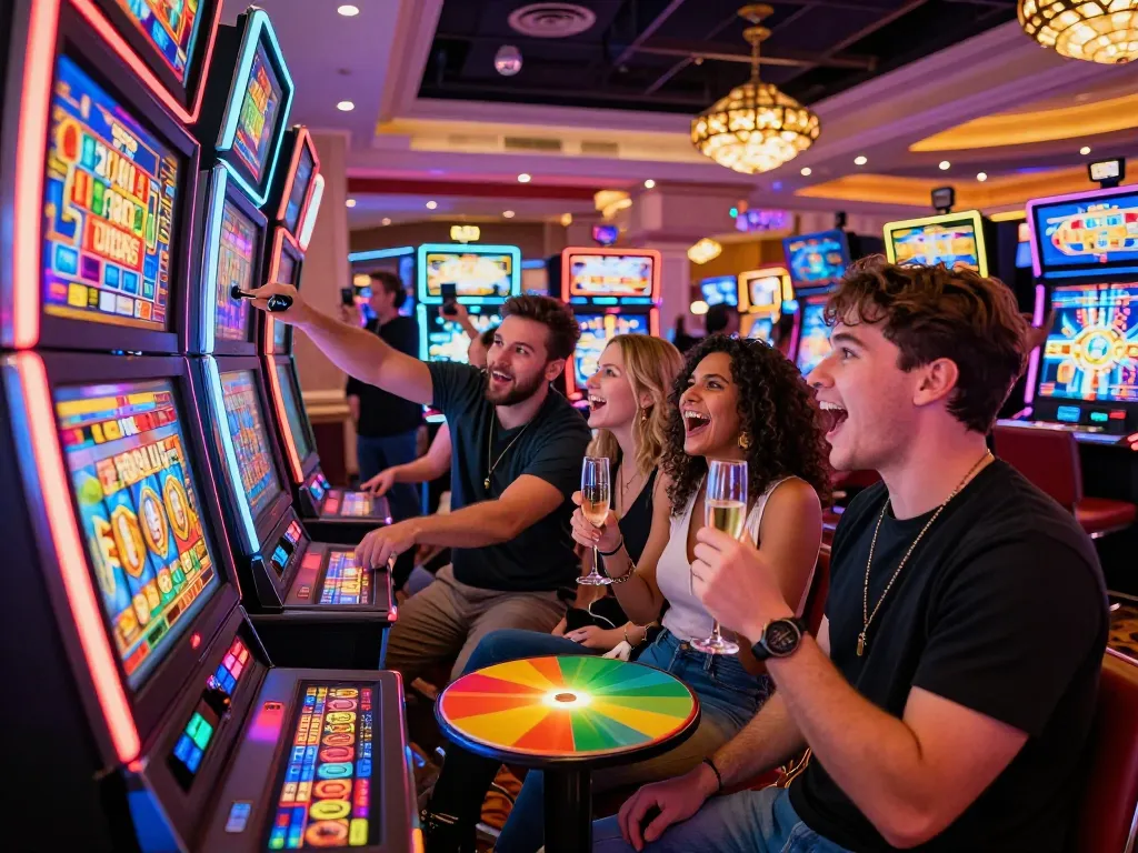 Exciting moment at a Dragon Link slot machine, showcasing the thrill of link slot gameplay.