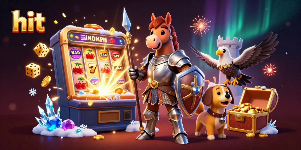 Win big at Hit with vibrant slots and casino action in a dynamic 3D illustration.