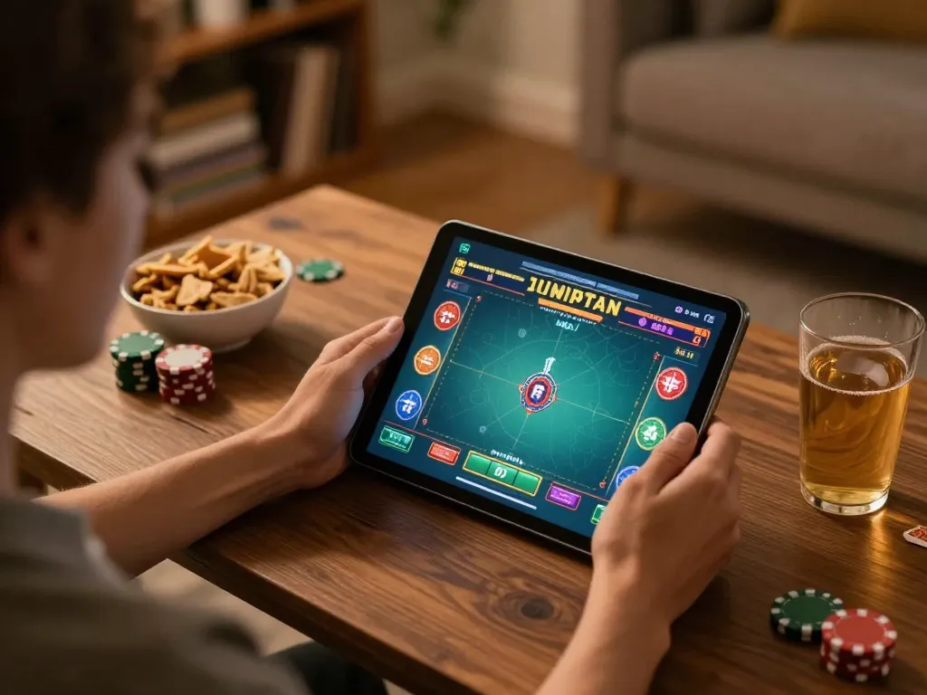 Players engage in exciting poker action on 789club in a comfortable home setting.