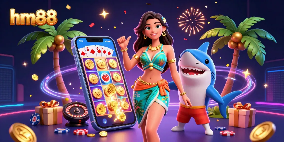 Engage in dynamic gameplay at hm88 with vibrant casino elements featuring slots and poker action.
