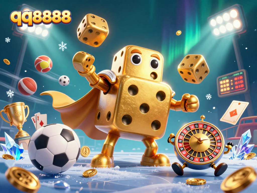 Engage in thrilling gameplay at qq8888 with our vibrant casino illustration showcasing dynamic gaming elements and characters.