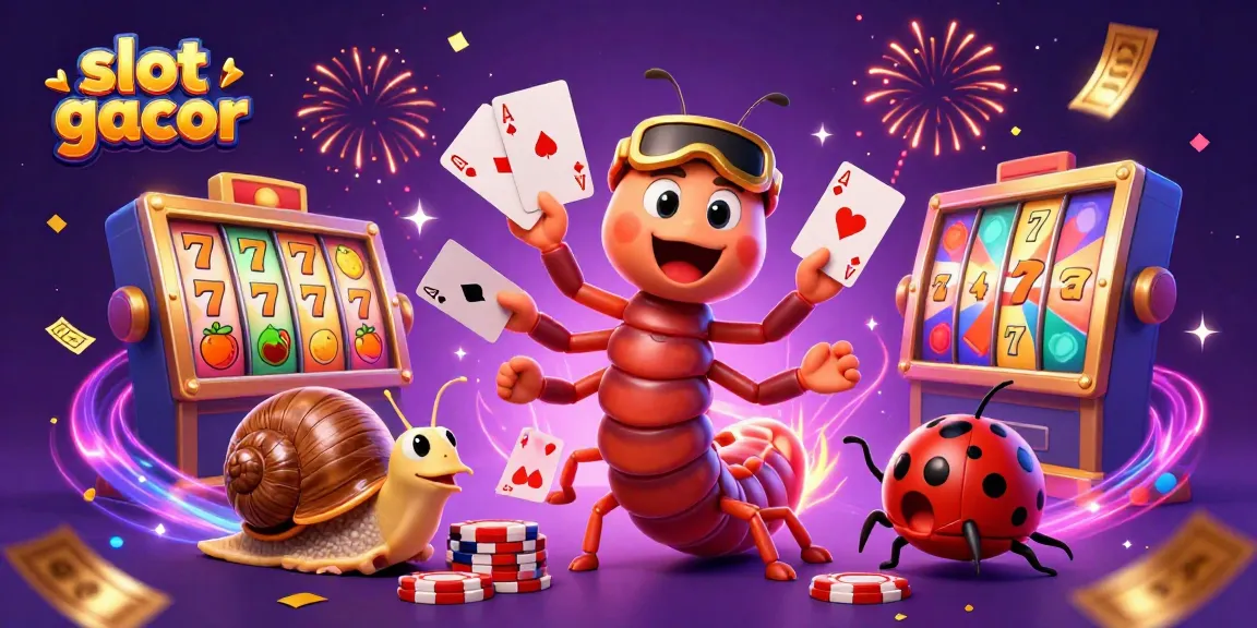 Experience big wins in slot gacor with a vibrant 3D casino scene featuring unique characters and thrilling elements.