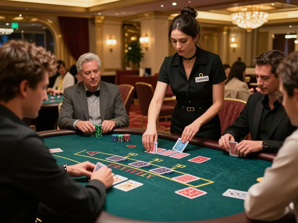 Engaging blackjack action at luck88com with players focused on cards and bets.